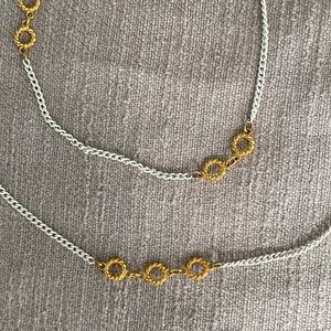 Vintage Layered Extra Long White Gold Unique Chain Necklace